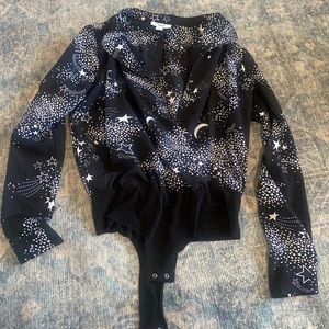 Bar III blazer style black body suit XS